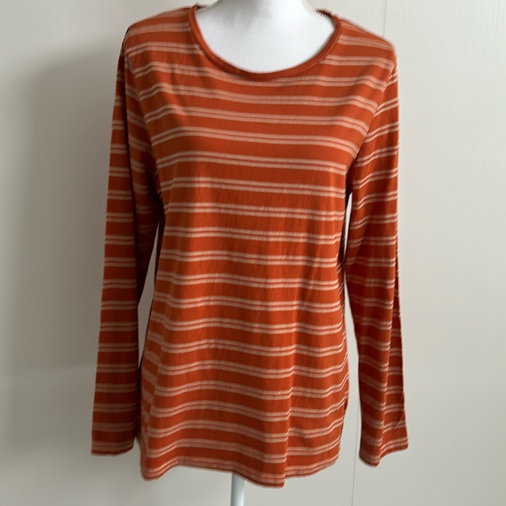 Orange with striped long sleeve tshirt
